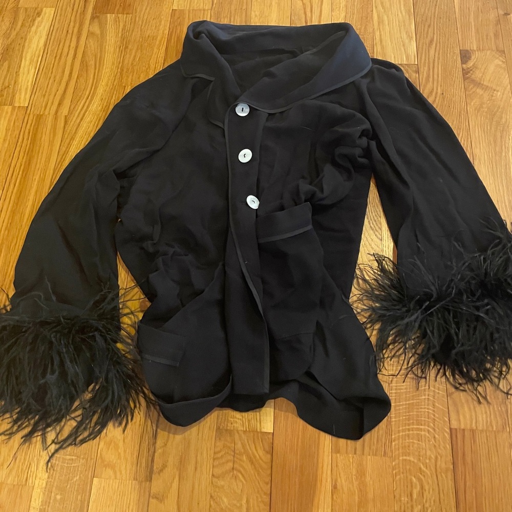 DESIGNER black feather pajama by SLEEPER